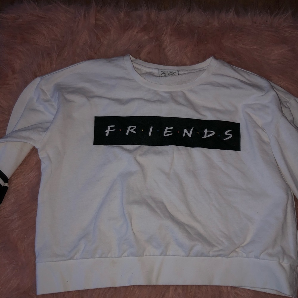 Friends Cropped Crewneck Hoodie